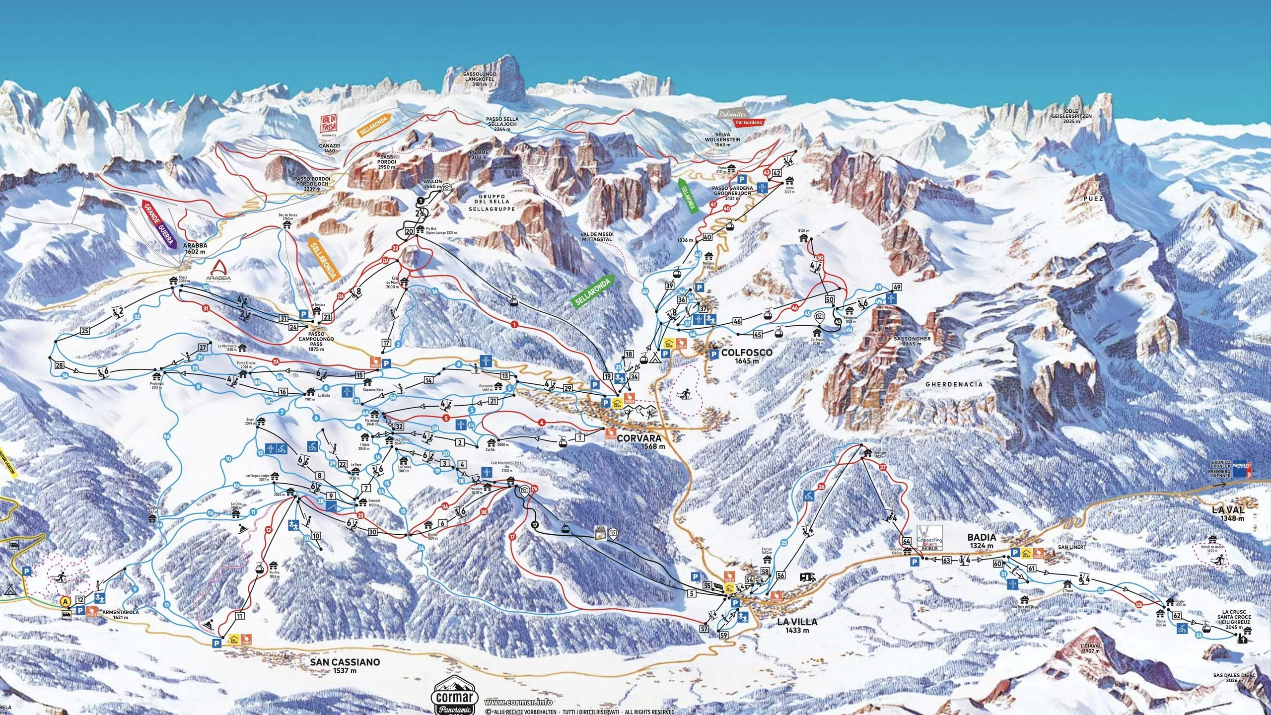 Winter map La Crusc/Santa Croce