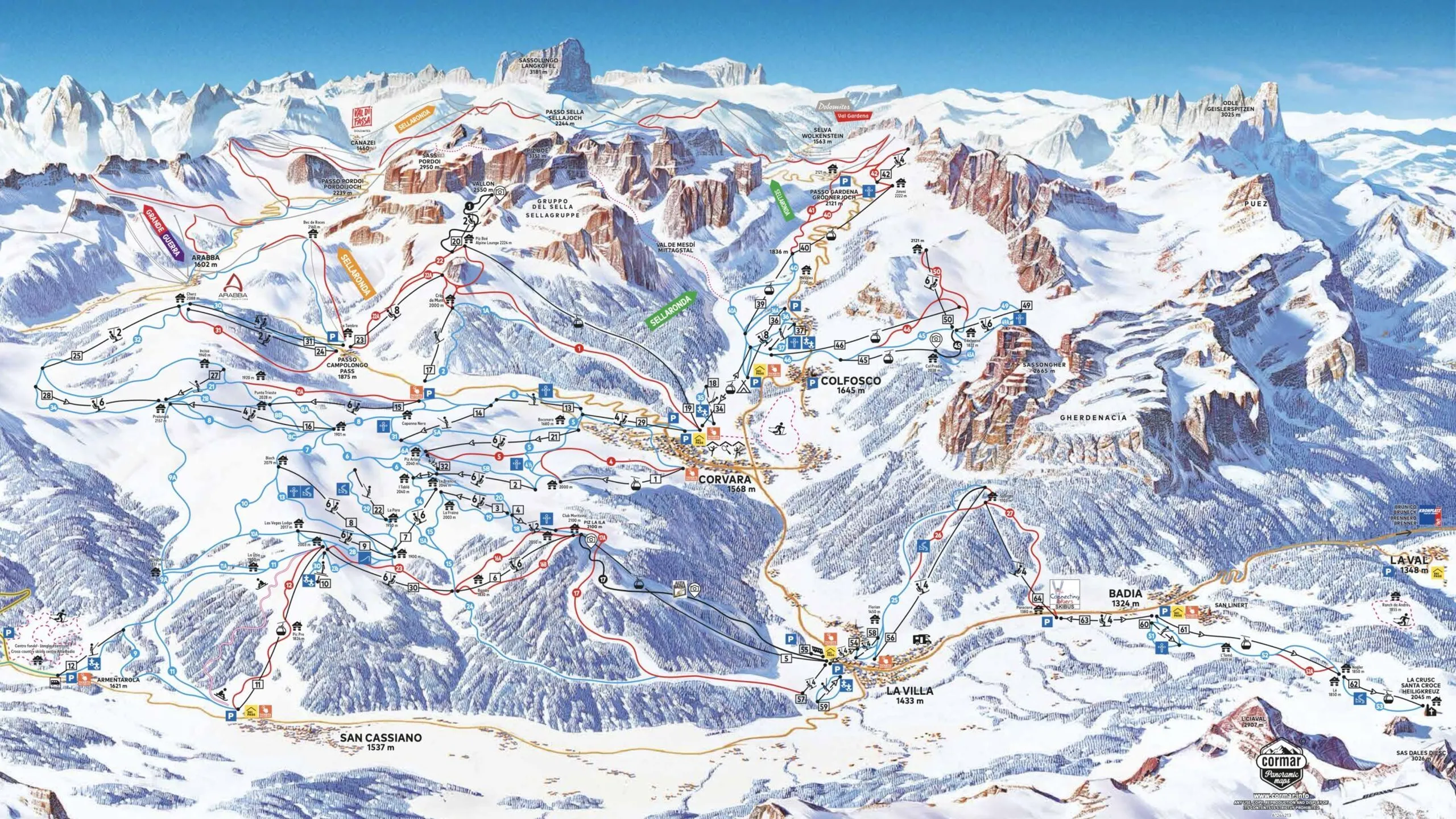 Pistenplan La Crusc/Heiligkreuz