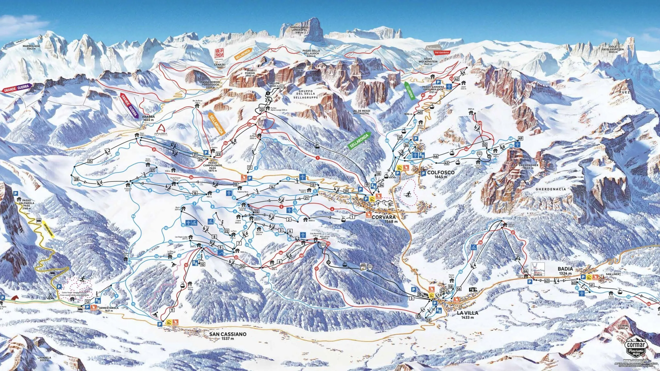 Pistenplan La Crusc/Heiligkreuz